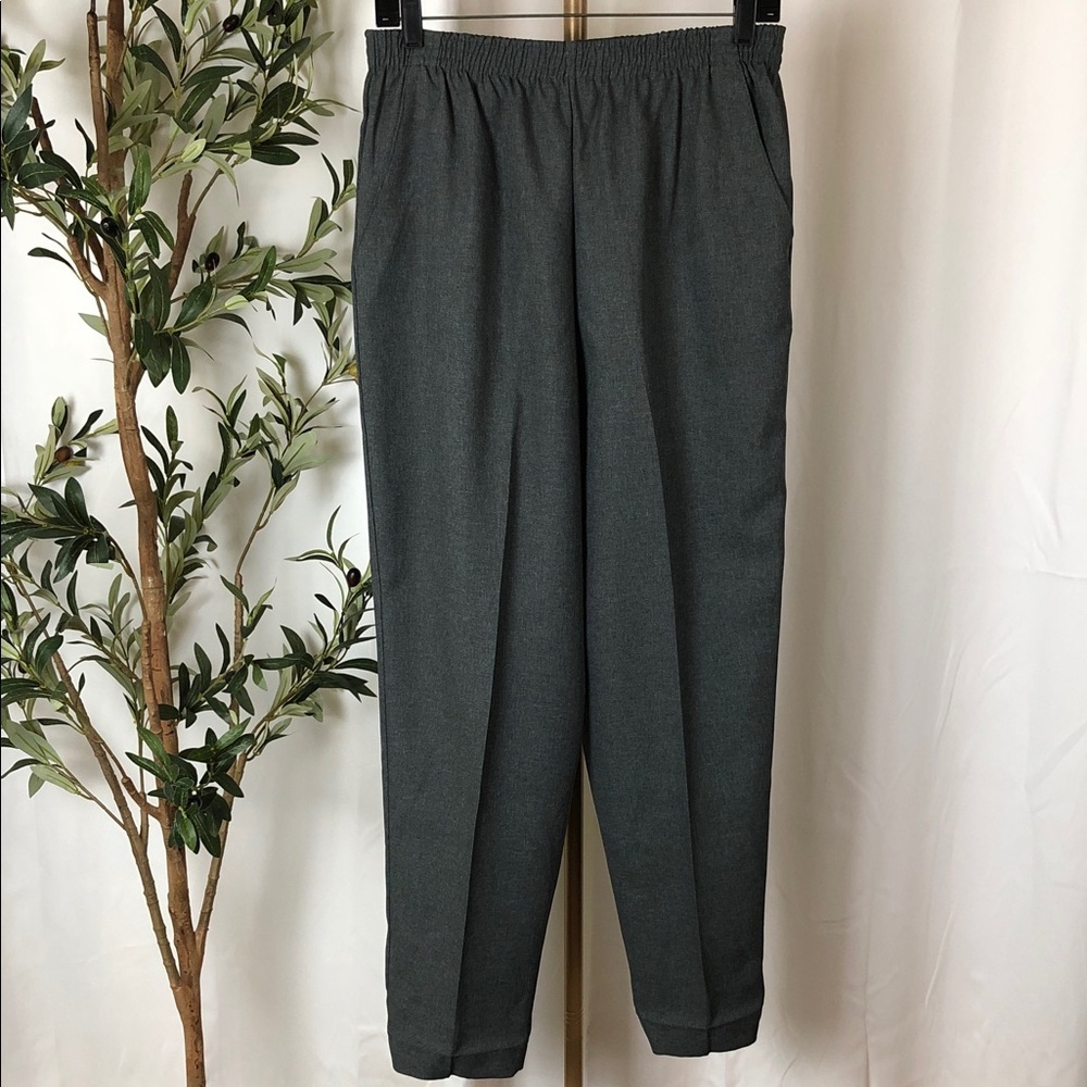 Vintage Donkenny Elastic Waist Tapered Trousers - Charcoal Gray Sz 18 (V1)